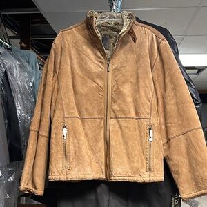 Men's Suede Brown Jacket with Fleece Interior - RC Comstock Expedition